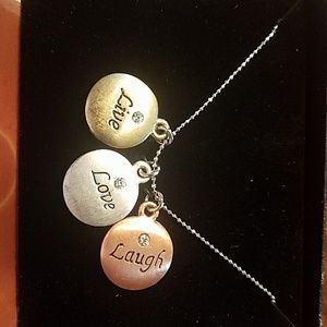 Brand New Live, Laugh, Love Necklace